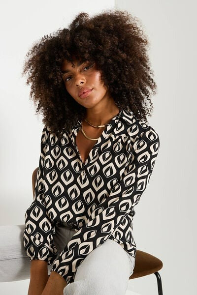 Blouse imprimée à col chemise femme